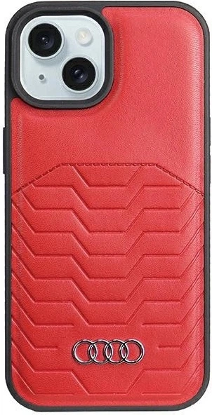 Панель Audi Synthetic Leather MagSafe для Apple iPhone 15 Plus/14 Plus Red (AU-TPUPCMIP15M-GT/D3-RD) - зображення 1