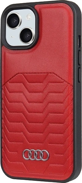 Панель Audi Synthetic Leather MagSafe для Apple iPhone 15 Plus/14 Plus Red (AU-TPUPCMIP15M-GT/D3-RD) - зображення 2