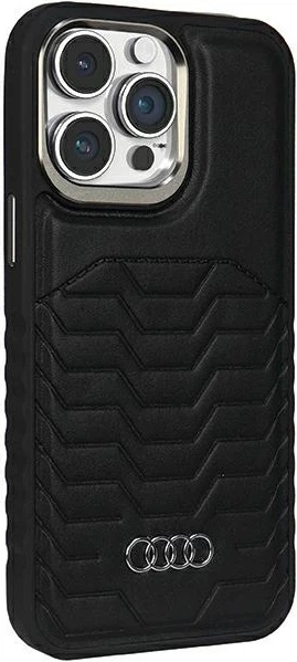Панель Audi Synthetic Leather MagSafe для Apple iPhone 15 Pro Black (AU-TPUPCMIP15P-GT/D3-BK) - зображення 2