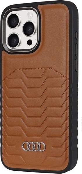 Etui Audi Synthetic Leather MagSafe do Apple iPhone 15 Pro Max Brown (AU-TPUPCMIP15PM-GT/D3-BN) - obraz 2