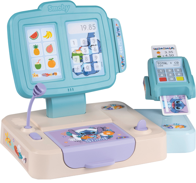 Каса супермаркету Smoby Disney Stitch 26 аксесуарів 29x16x22 см 7600350119 (3032163501190) - зображення 2