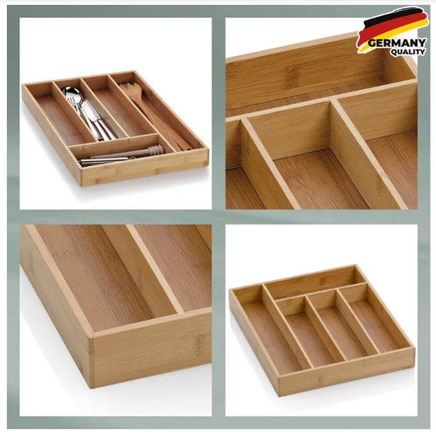 Organizer na sztućce Kela Kalma bambusowy 30x34 cm (12011) - obraz 4