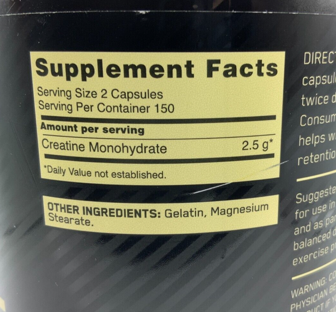Микронизированный креатин Optimum Nutrition в капсулах 2,5 гр 300 капсул - изображение 6