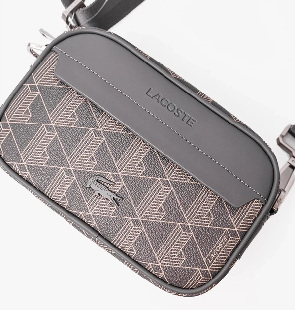 Чоловіча Сумка-Месенджер Cross Body Lacoste Monogram Сірий - зображення 3