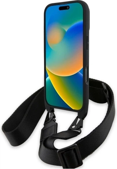 Etui plecki BMW M Edition Carbon Tricolor Lines & Strap do Apple iPhone 16 Pro Black (BMHCP16L23PSVTK) - obraz 4