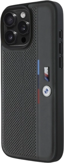 Etui plecki BMW M Perforated Tricolor Detail Line do Apple iPhone 16 Pro Black (BMHCP16L23PUPVA) - obraz 2