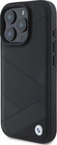 Etui plecki BMW Signature Leather Crossing Lines Pattern do Apple iPhone 16 Pro Black (BMHCP16L23RCGPK) - obraz 2