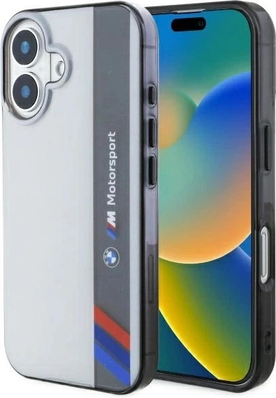 Панель BMW Motosport IML Vertical Stripe для Apple iPhone 16 Gray (BMHCP16S23HTFEG) - зображення 1