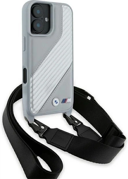 Etui plecki BMW M Edition Carbon Stripe & Strap do Apple iPhone 16 Gray (BMHCP16S23PSCCG) - obraz 3