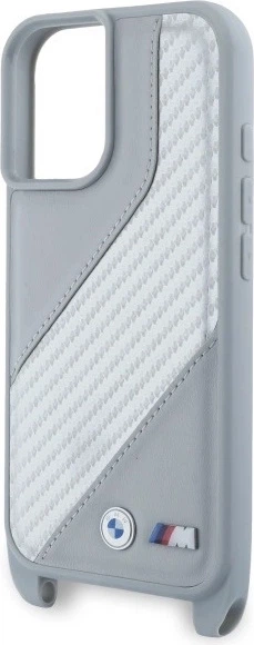 Etui plecki BMW M Edition Carbon Stripe & Strap do Apple iPhone 16 Gray (BMHCP16S23PSCCG) - obraz 5