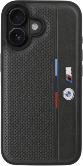 Etui plecki BMW M Perforated Tricolor Detail Line do Apple iPhone 16 Dark Gray (BMHCP16S23PUPVA) - obraz 3