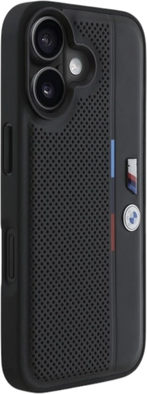 Etui plecki BMW M Perforated Tricolor Detail Line do Apple iPhone 16 Black (BMHCP16S23PUPVK) - obraz 4