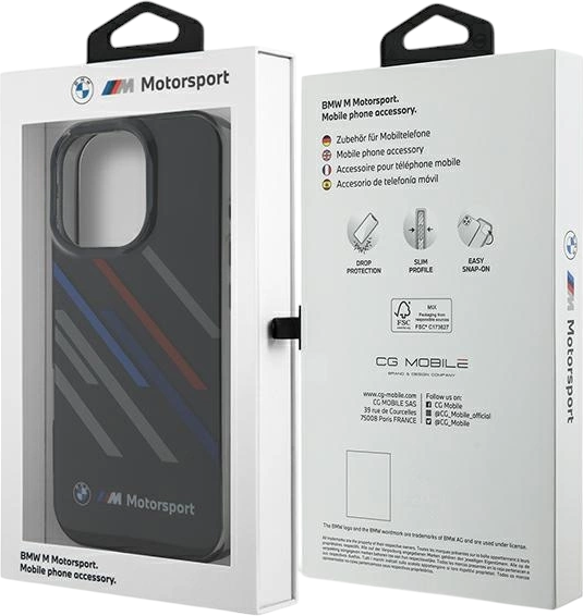 Панель BMW Motosport IML Random Stripes для Apple iPhone 16 Pro Max Black (BMHCP16X23HTRAK) - зображення 8
