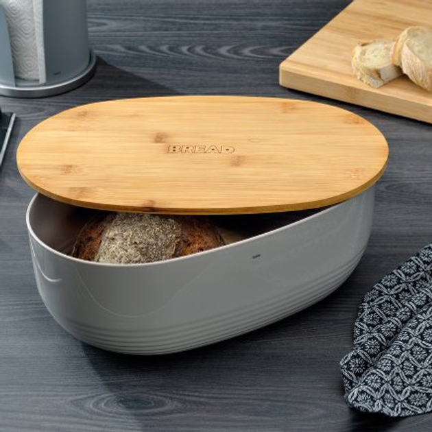 Chlebnik Kela Namur 37.5 x 23 x 14 cm Ciemno-szary (12063) - obraz 2