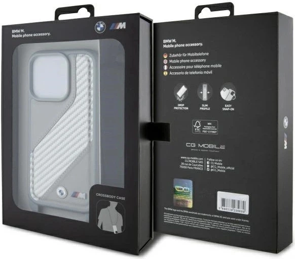 Панель BMW M Edition Carbon Stripe & Strap для Apple iPhone 16 Pro Max Gray (BMHCP16X23PSCCG) - зображення 7