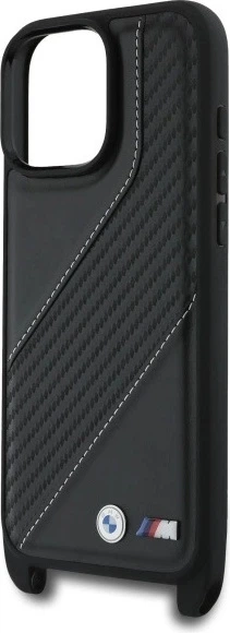 Etui plecki BMW M Edition Carbon Stripe & Strap do Apple iPhone 16 Pro Max Black (BMHCP16X23PSCCK) - obraz 5