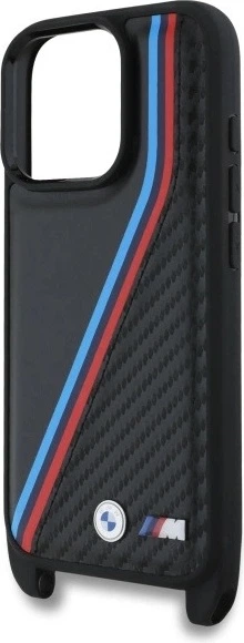 Панель BMW M Edition Carbon Tricolor Lines & Strap для Apple iPhone 16 Pro Max Black (BMHCP16X23PSVTK) - зображення 5