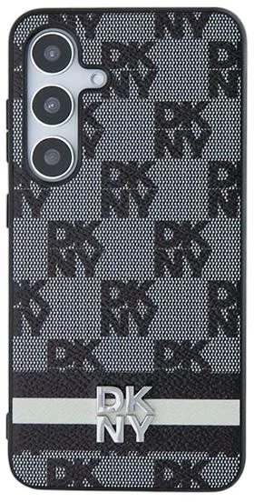 Панель DKNY Leather Checkered Mono Pattern & Printed Stripes для Samsung Galaxy S24 Black (3666339276836) - зображення 2