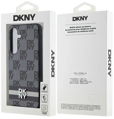 Панель DKNY Leather Checkered Mono Pattern & Printed Stripes для Samsung Galaxy S24 Black (3666339276836) - зображення 8