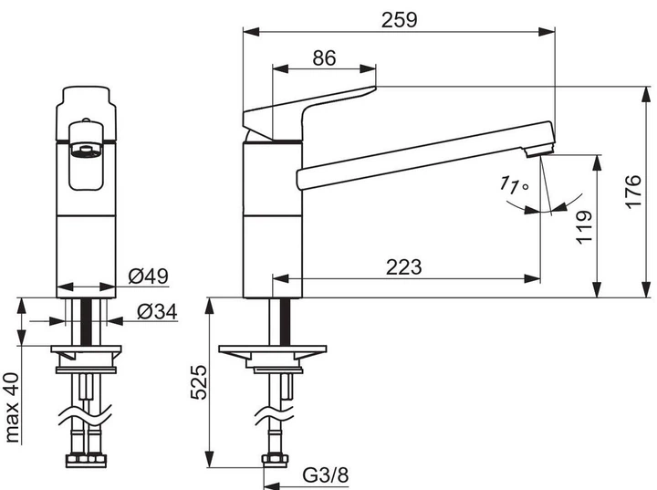 Кухонний змішувач Oras Linea Хром - зображення 2