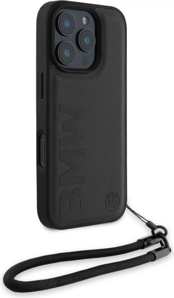 Etui plecki BMW Signature Leather Wordmark Cord do Apple iPhone 16 Pro Max Black (BMHCP16X23RMRLK) - obraz 3