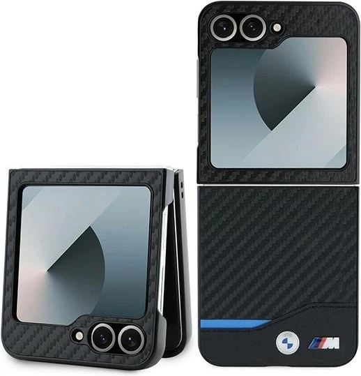 Панель BMW Carbon Blue Line для Samsung Galaxy Z Flip 6 Black (BMHCZF622NBCK) - зображення 1