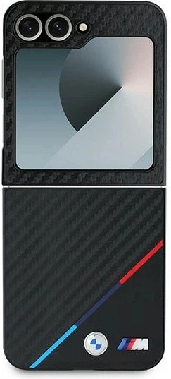Панель BMW Carbon Tricolor для Samsung Galaxy Z Flip 6 Black (BMHCZF623PUDTK) - зображення 2