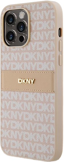 Etui DKNY Leather Mono Stripe & Metal Logo do Apple iPhone 14 Pro Max Pink (3666339260668) - obraz 2