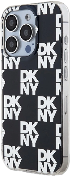 Etui DKNY IML Checkered Mono Pattern do Apple iPhone 15 Pro Black (3666339268251) - obraz 1