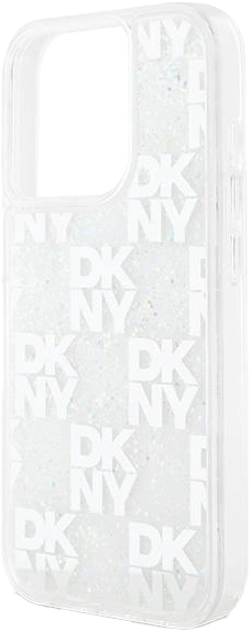 Etui DKNY Liquid Glitter Multilogo do Apple iPhone 15 Pro White (3666339271053) - obraz 4