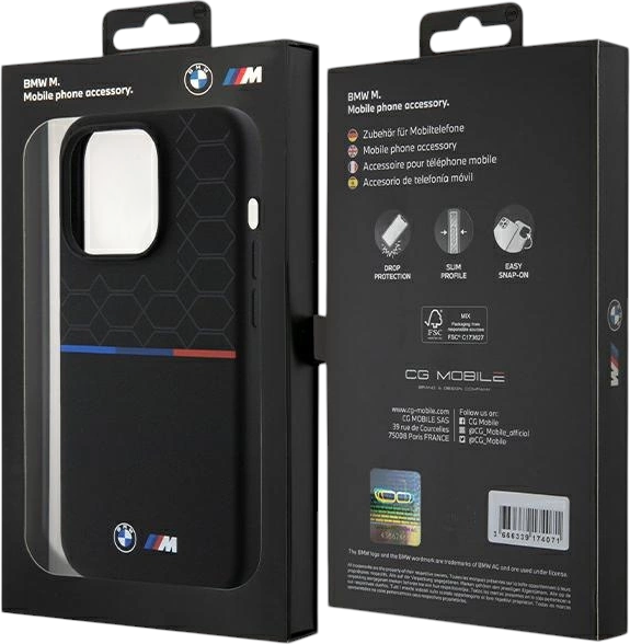 Etui plecki BMW M Silicone Pattern MagSafe do Apple iPhone 15 Pro Black (BMHMP15L22SMPK) - obraz 8