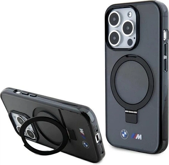 Etui plecki BMW Ring Stand M Collection MagSafe do Apple iPhone 15 Pro Black (BMHMP15LURSK) - obraz 1