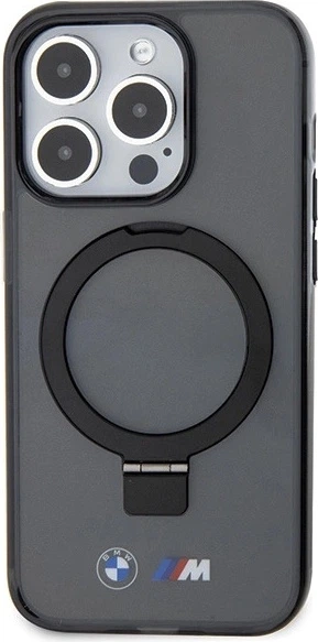 Etui plecki BMW Ring Stand M Collection MagSafe do Apple iPhone 15 Pro Black (BMHMP15LURSK) - obraz 3