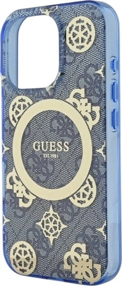 Etui Guess IML Peony On 4G Background MagSafe do Apple iPhone 16 Pro Blue (GUHMP16LH4PYEEB) - obraz 6