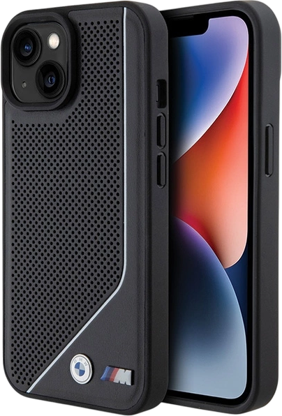 Панель BMW Perforated Twisted Line MagSafe для Apple iPhone 15/14/13 Black (BMHMP15S23PUCPK) - зображення 1