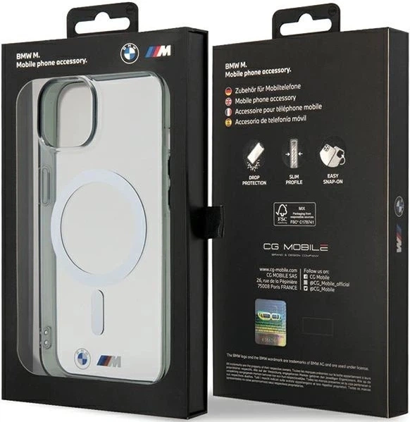 Панель BMW Silver Ring MagSafe для Apple iPhone 15/14/13 Transparent (BMHMP15SHCRS) - зображення 8