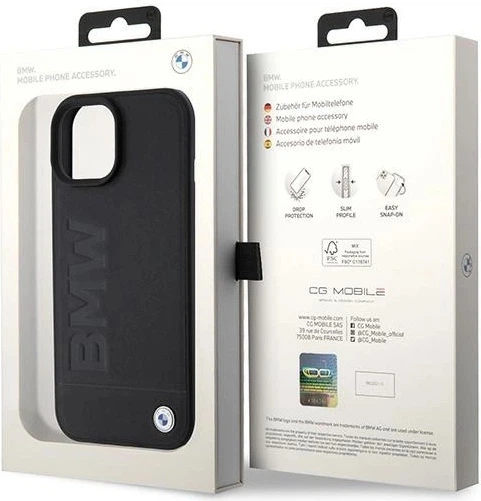 Панель BMW Signature Logo Imprint MagSafe для Apple iPhone 15/14/13 Black (BMHMP15SSLLBK) - зображення 8