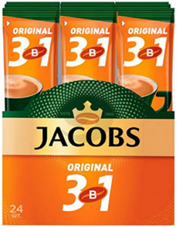 Кава Jacobs 3в1 Original 24 стіки - Фото 1 Кава Jacobs 3в1 Original 24 стіки - зображення 1