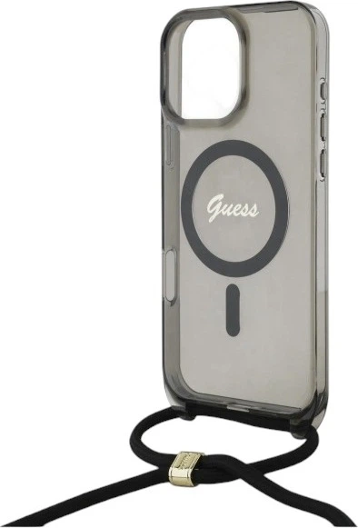 Панель Guess Crossbody Cord Script MagSafe для Apple iPhone 16 Pro Black (GUHMP16LHCTSGNSK) - зображення 5