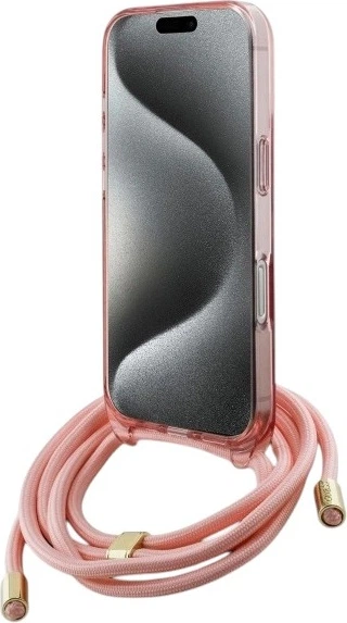 Панель Guess Crossbody Cord Script MagSafe для Apple iPhone 16 Pro Pink (GUHMP16LHCTSGNSP) - зображення 4
