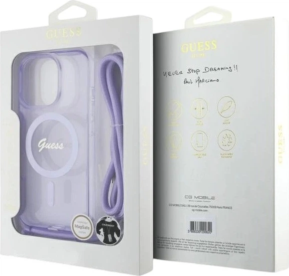 Панель Guess Crossbody Cord Script MagSafe для Apple iPhone 16 Pro Purple (GUHMP16LHCTSGNSU) - зображення 7