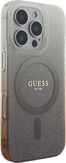 Etui Guess IML Glitter Gradient MagSafe do Apple iPhone 16 Pro Brown (GUHMP16LHGRCELW) - obraz 4
