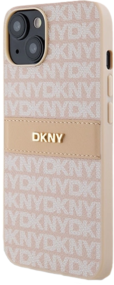 Etui DKNY Leather Mono Stripe & Metal Logo do Apple iPhone 14 Plus/15 Plus Pink(3666339260682) - obraz 2