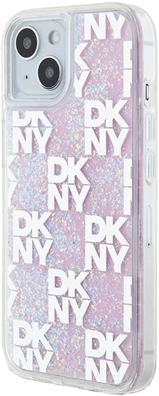 Etui DKNY Liquid Glitter Multilogo do Apple iPhone 13/14/15 Pink (3666339271176) - obraz 2