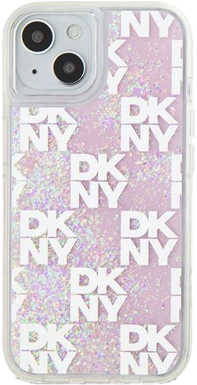 Etui DKNY Liquid Glitter Multilogo do Apple iPhone 13/14/15 Pink (3666339271176) - obraz 3