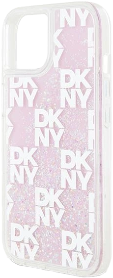 Etui DKNY Liquid Glitter Multilogo do Apple iPhone 13/14/15 Pink (3666339271176) - obraz 6
