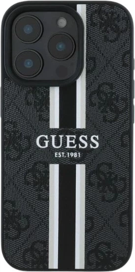 Etui Guess 4G Printed Stripes MagSafe do Apple iPhone 16 Pro Black (GUHMP16LP4RPSK) - obraz 2