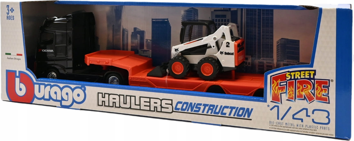 Model metalowy Bburago Mercedes-Benz Actros Gigaspace + ładowarka kołowa BOBCAT 1:43 (4893993323135) - obraz 2