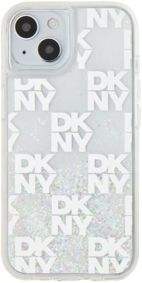 Etui DKNY Liquid Glitter Multilogo do Apple iPhone 13/14/15 White (3666339271039) - obraz 3