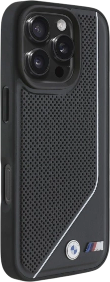 Панель BMW M Perforated Twisted Line MagSafe для Apple iPhone 16 Pro Black (BMHMP16L23PUCPK) - зображення 4